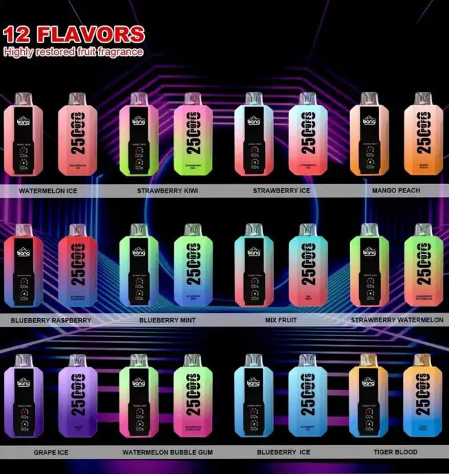 Bang 25000 Puffs 超大屏幕 超大容量可充電拋棄式電子煙 蒸汽俱樂部 711到付 3 bang-25000puffs