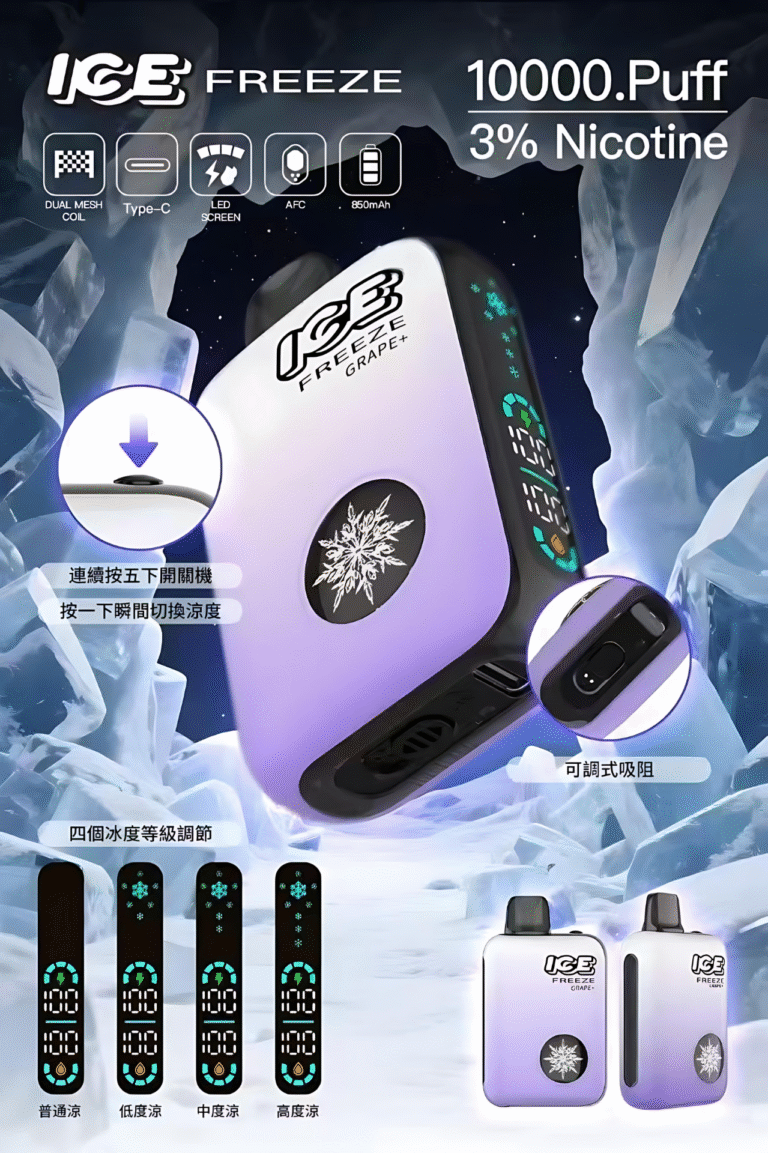ICE FREEZE 10000 PUFFS 拋棄式電子煙 四檔涼度調節 711到付 2 ice
